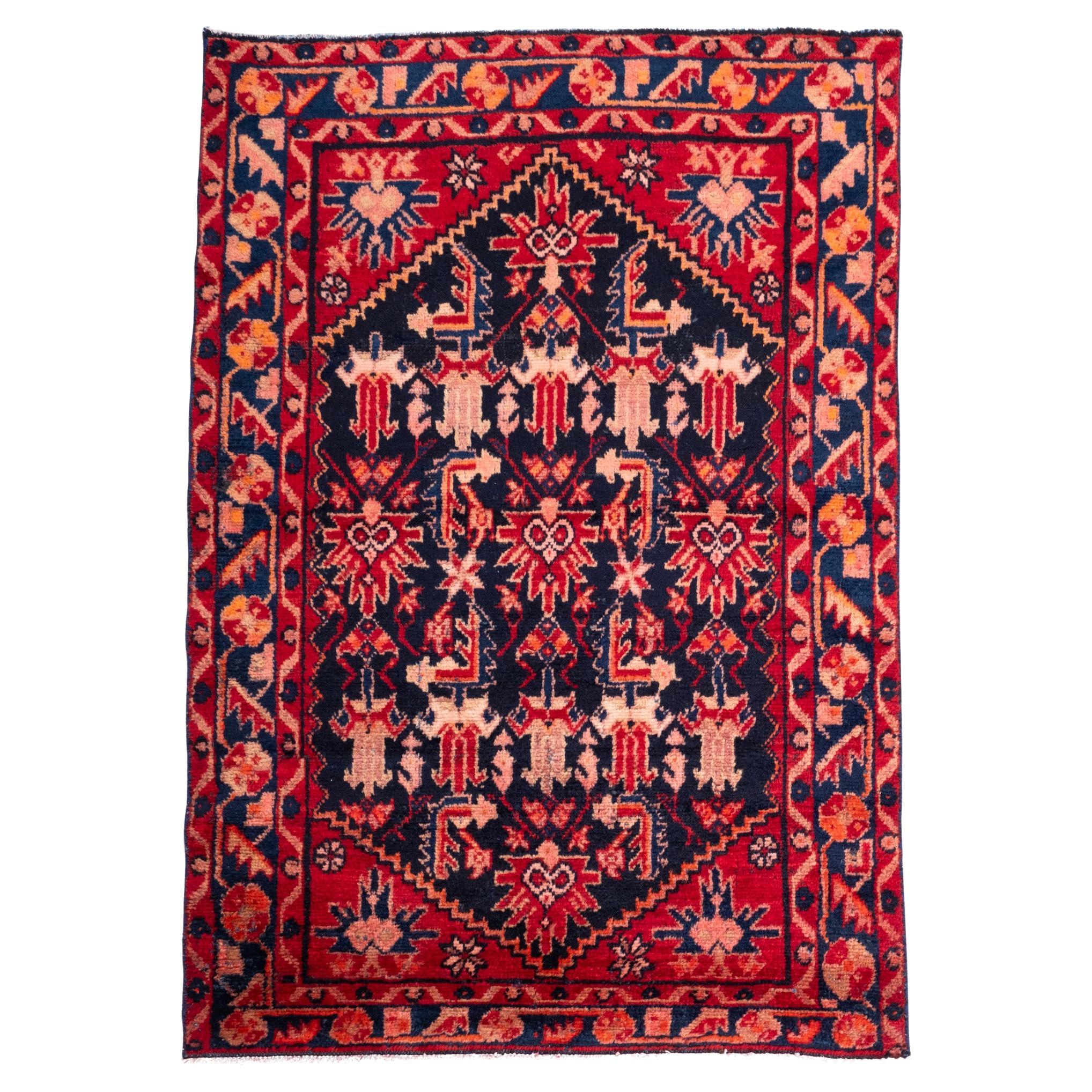 Vintage Borujerd Lorestan Village Rug Lori Carpet Northeast Persian Hand Knotted