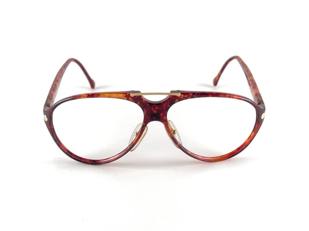 Women's or Men's Vintage Boss By Carrera 5169 13 Aviator Marbled Rx Frame 1990'S Made In Austria For Sale