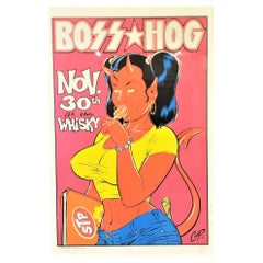 Affiche de concert Boss Hog vintage en édition limitée signée, numéro de série #362/600