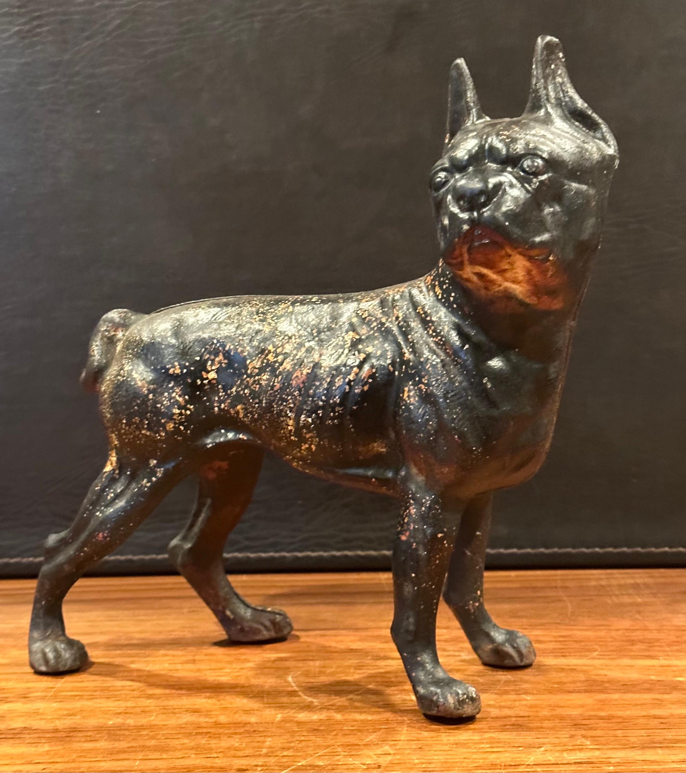 Américain stop de porte vintage Boston Terrier / Bulldog en fonte  en vente