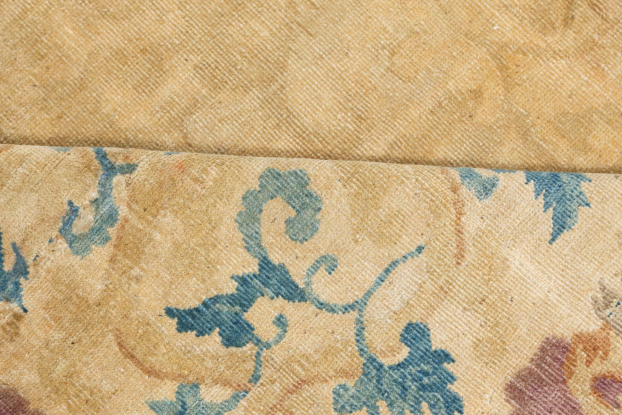One-of-a-kind Vintage Chinese Botanic design rug (size adjusted)
Size: 12'1