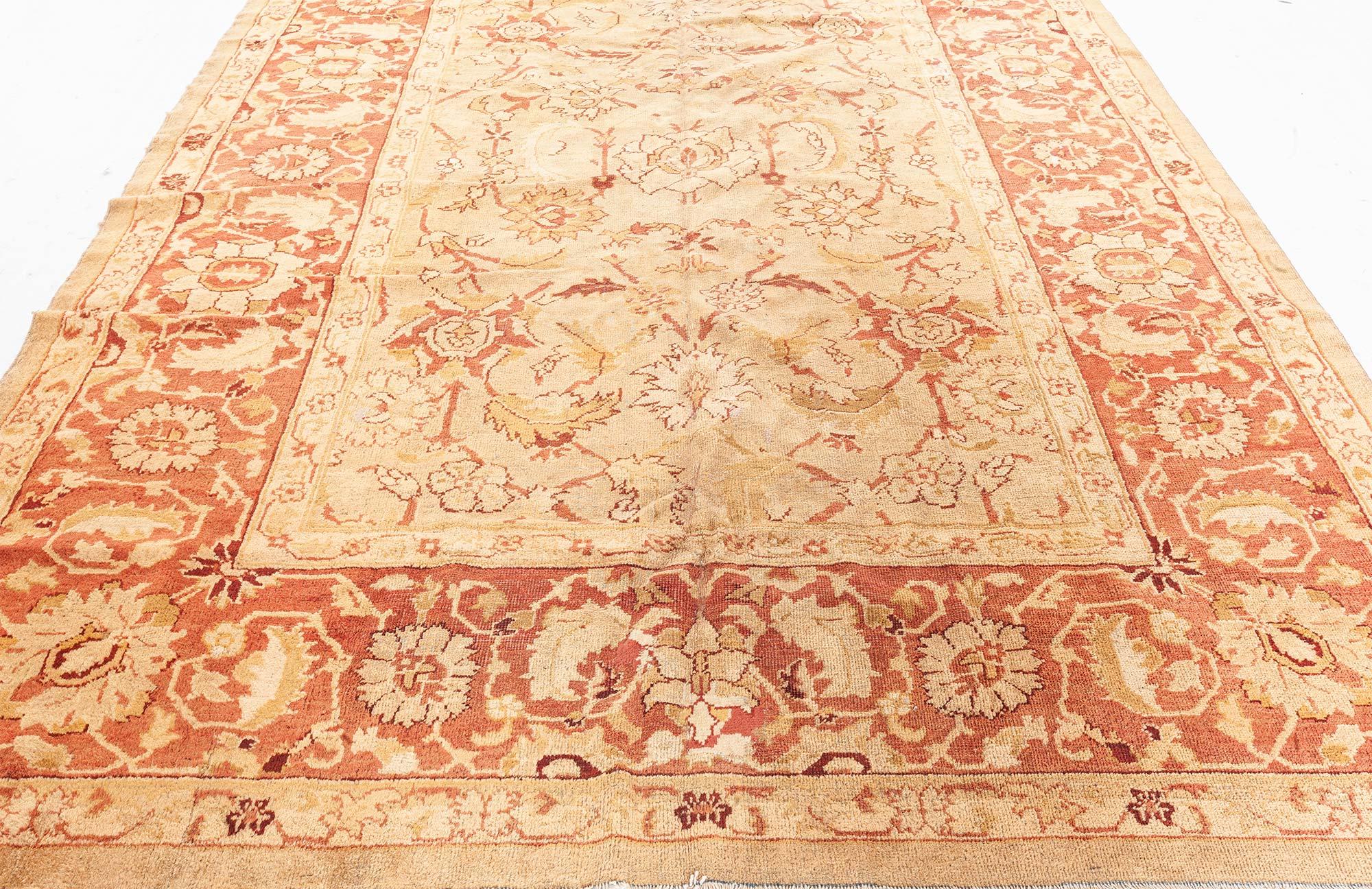 Vintage Botanic Indian Amritsar Carpet In Good Condition For Sale In New York, NY