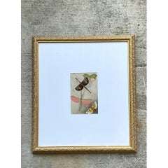 Vintage Botanical Insect Study in Gilt Frame