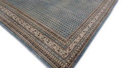 Vintage Boteh Blue Beige Wool Rug 8'x11''