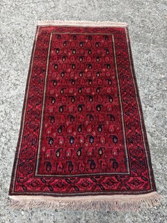 Vintage Botehs Rug, hand-knotted in natural dyed wool, Afghanistan 1960s