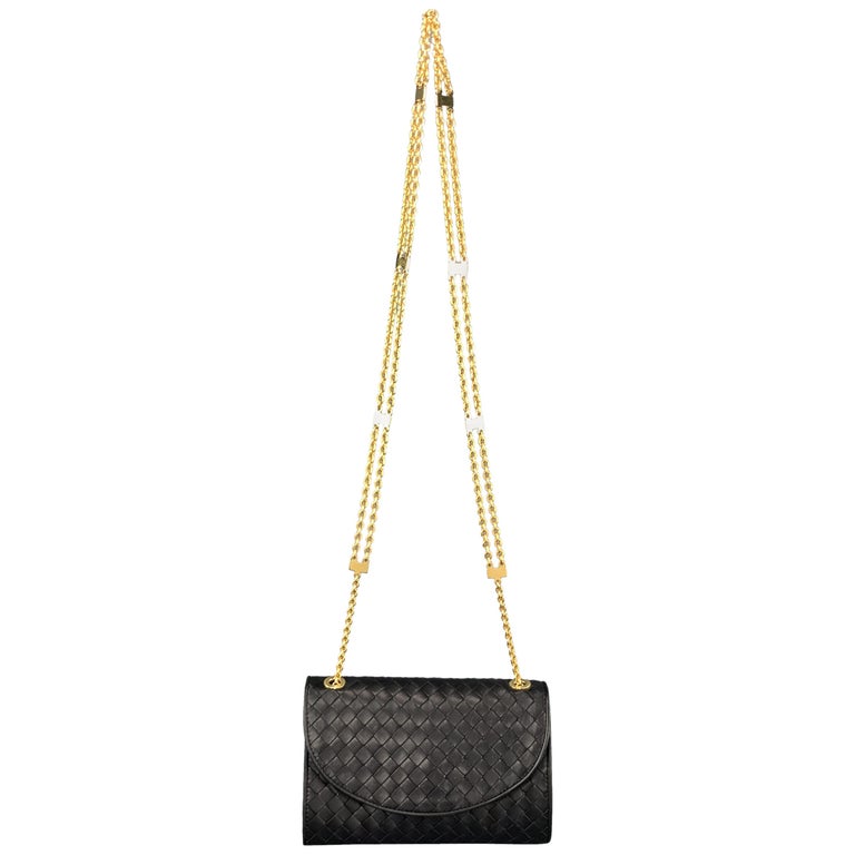 Bottega Veneta Vintage - Intrecciato Leather Crossbody Bag - Black Gold - Leather  Handbag - Luxury High Quality - Avvenice