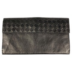 Vintage BOTTEGA VENETA Black Woven Leather Wallet