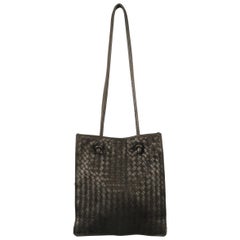 Vintage BOTTEGA VENETA Brown Intrecciato Woven Leather Shoulder Bag