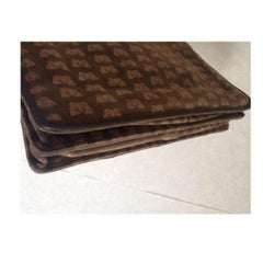 Vintage Bottega Veneta brown suede leather square shoulder bag with butterfly.