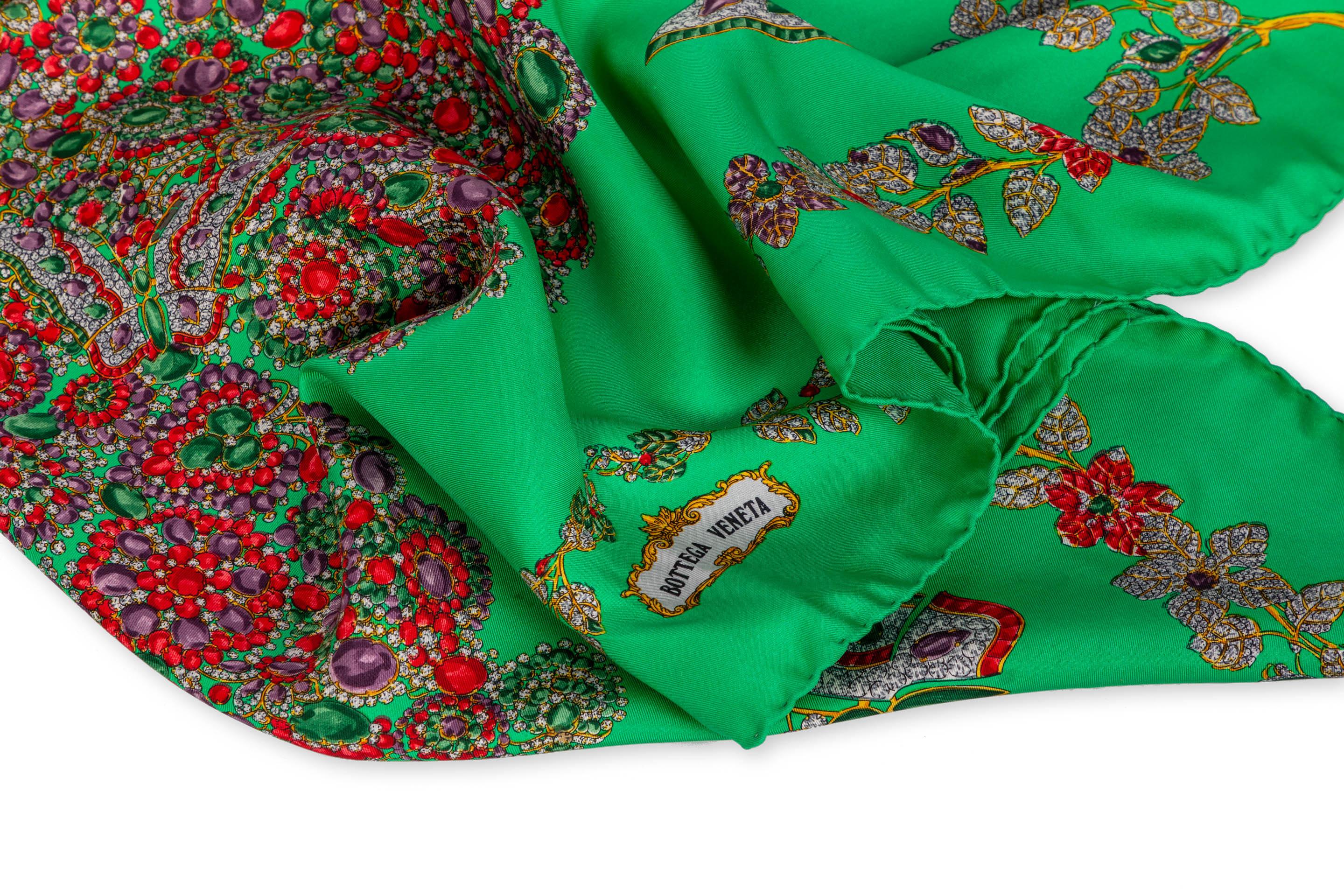 Vintage Bottega Veneta Butterfly Jewel Scarf In Good Condition For Sale In Boca Raton, FL