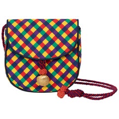 Vintage Bottega Veneta Colorful Ribbon Gold Shell Crossbody Bag
