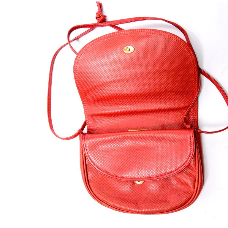 Vintage Bottega Veneta Crossbody Orange Leather Flap Bag With Shoulder ...