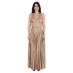 Vintage Bottega Veneta F/W 2009 Tan Pleated Gown