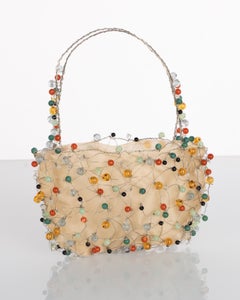 Vintage Bottega Veneta Sculptural Beaded Organza Bag