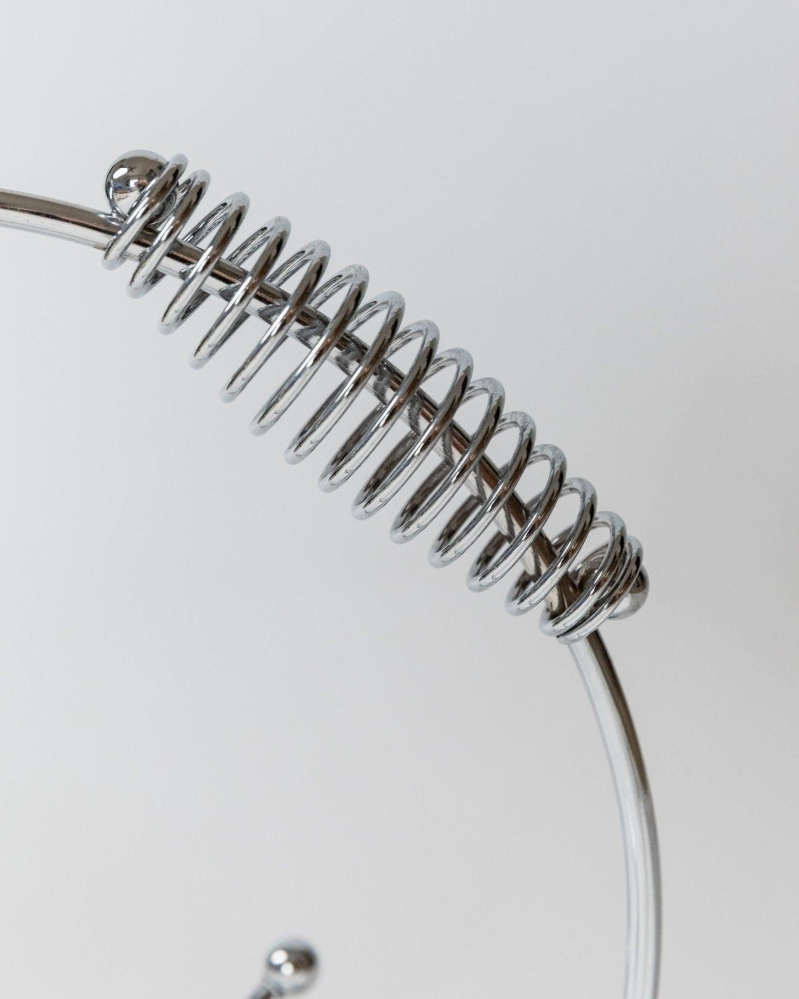 Vintage Flaschenhalter Chrom Metall mit Spiralgriff Wein Accessoire, 1980er Jahre (Italienisch) im Angebot