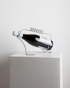 Vintage Bottle Holder Stainless Steel Space Age Design Italy, 1980s