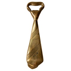 Vintage Bottle Opener Brass, Tie Shaped for Bottle Caps, 1970s Vintage Bottle Opener Brass, Tie Shaped for Bottle Caps, 1970s