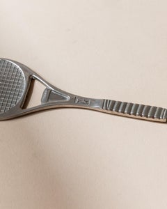 Vintage Bottle Opener Silver Plated Tennis Racket Shape for Perrier 1980s