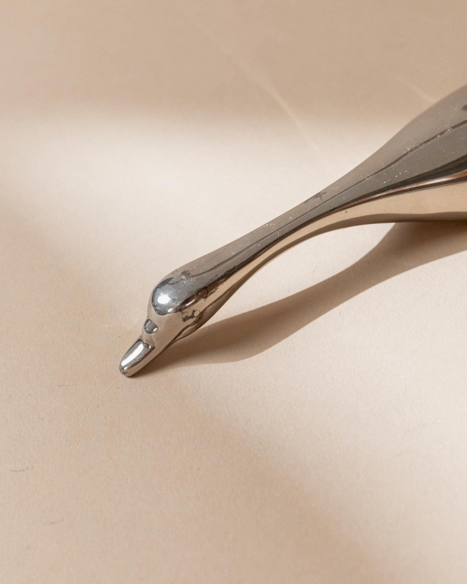 Italiano Apribottiglie d'epoca placcato in argento con forma di oca, design Mid Century, anni '60 in vendita