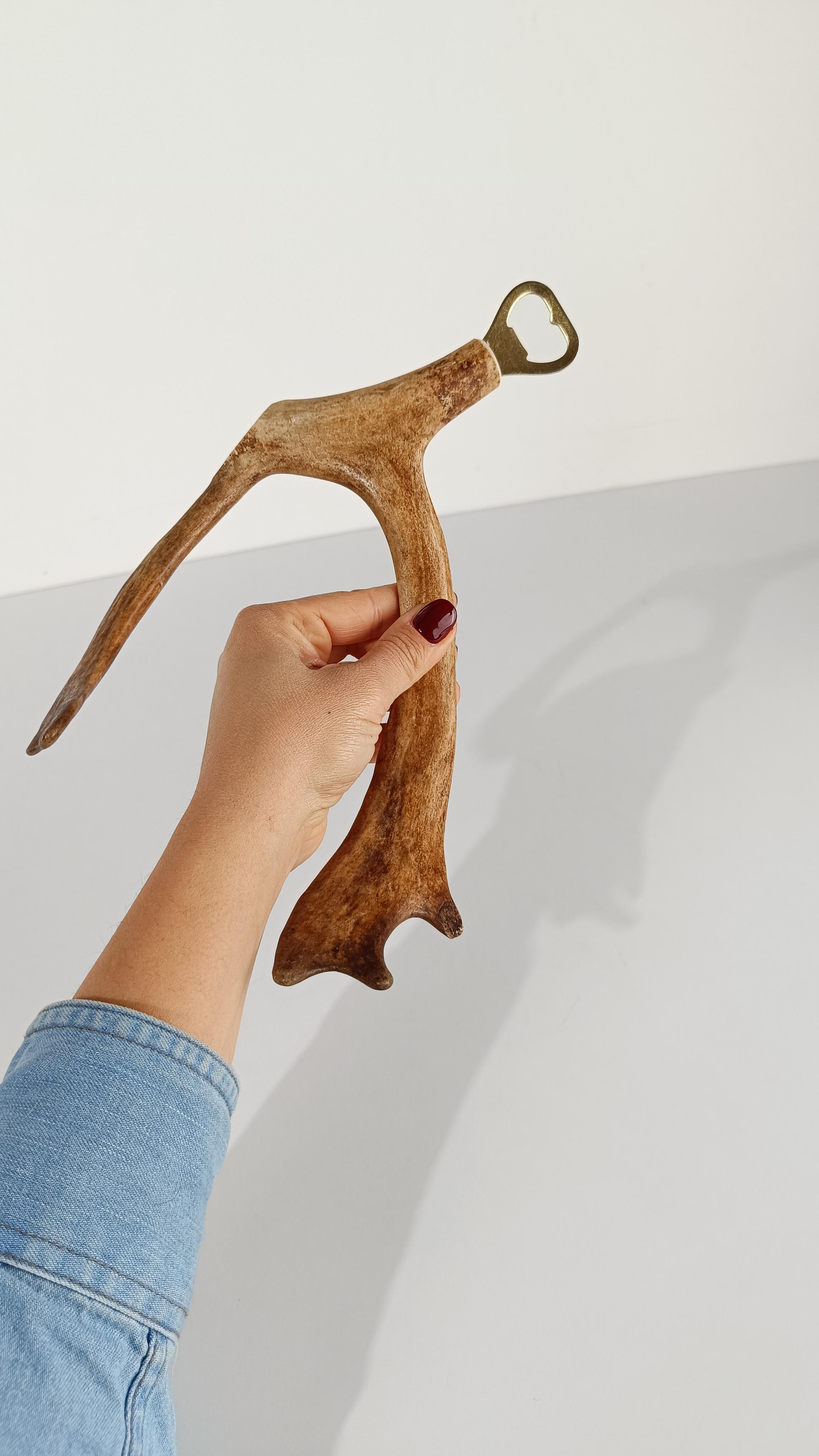 Vintage-Flaschenöffner mit Damhirschgeweihgriff, 70er Jahre im Angebot 10