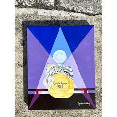 Vintage Bottle Original Oil Painting on Canvas