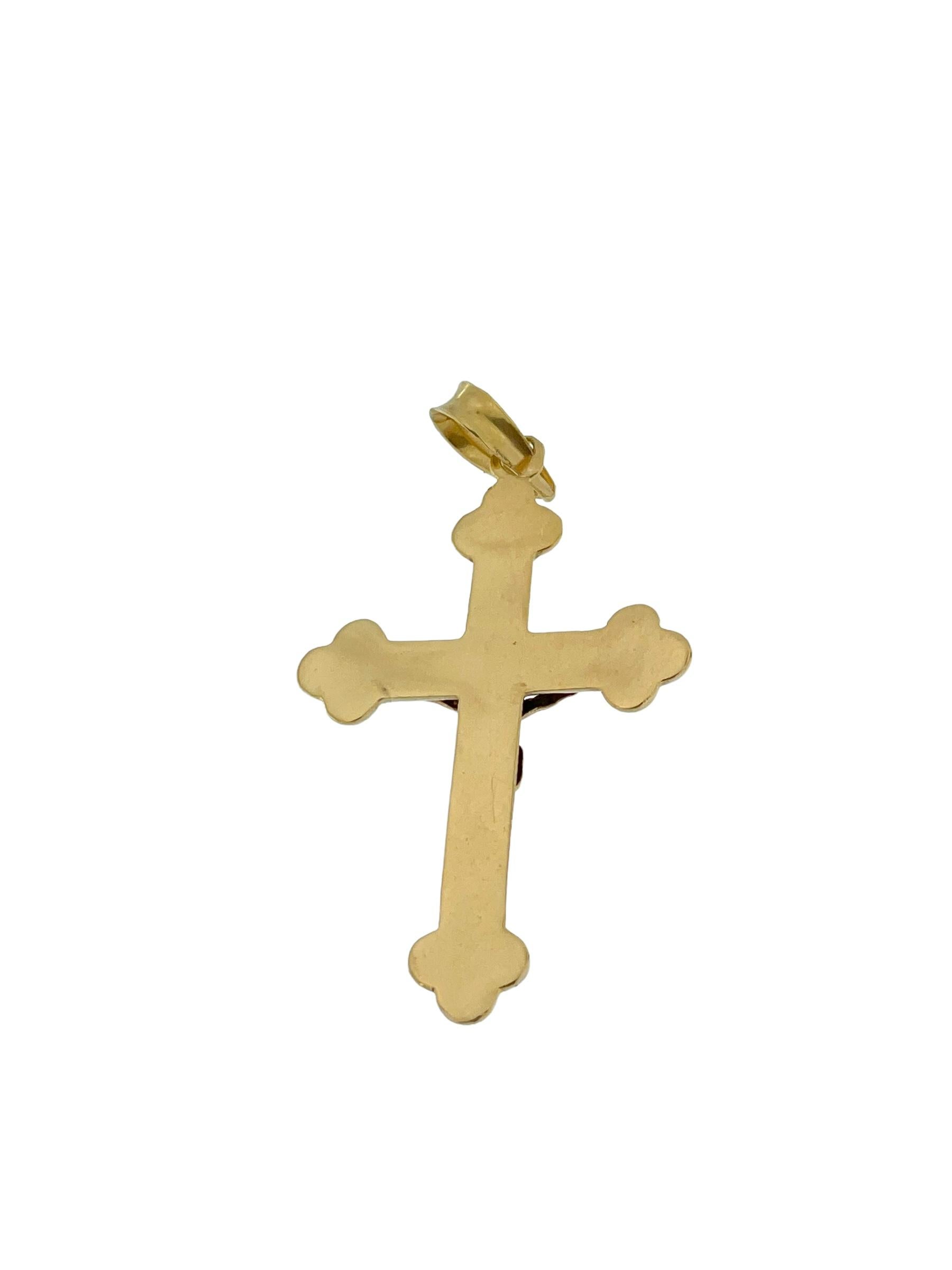 Bottony Gelbgold Kruzifix im Vintage-Stil im Zustand „Gut“ in Esch sur Alzette, Esch-sur-Alzette