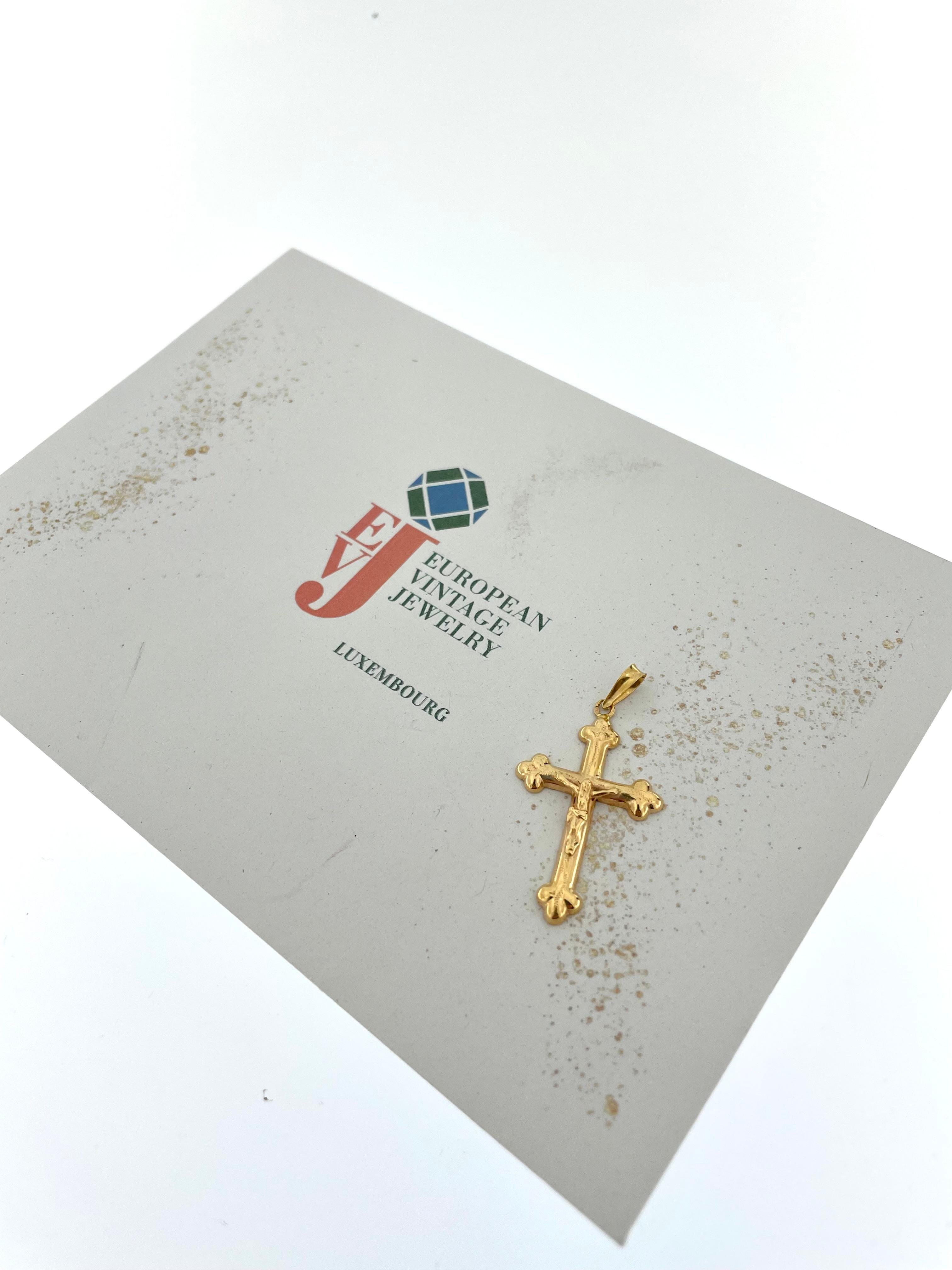 Bottony Gelbgold Kruzifix im Vintage-Stil 2