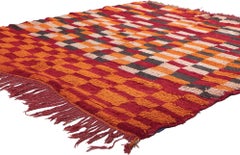 Vintage Bouad Moroccan Rug, Tribal Enchantment Meets Cozy Cubist Style