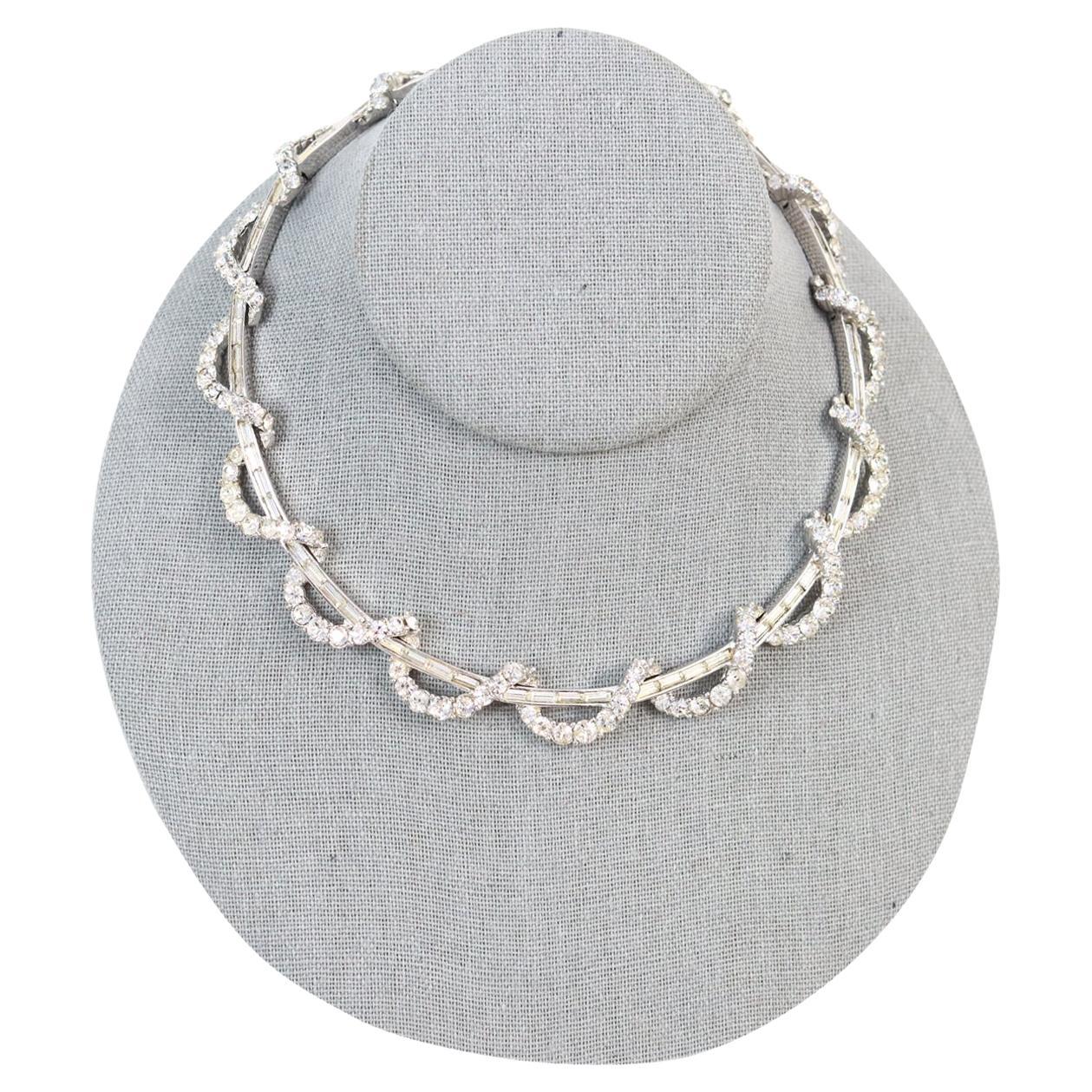 Collana vintage Boucher con baguette e tondi, circa anni '60 in vendita 7