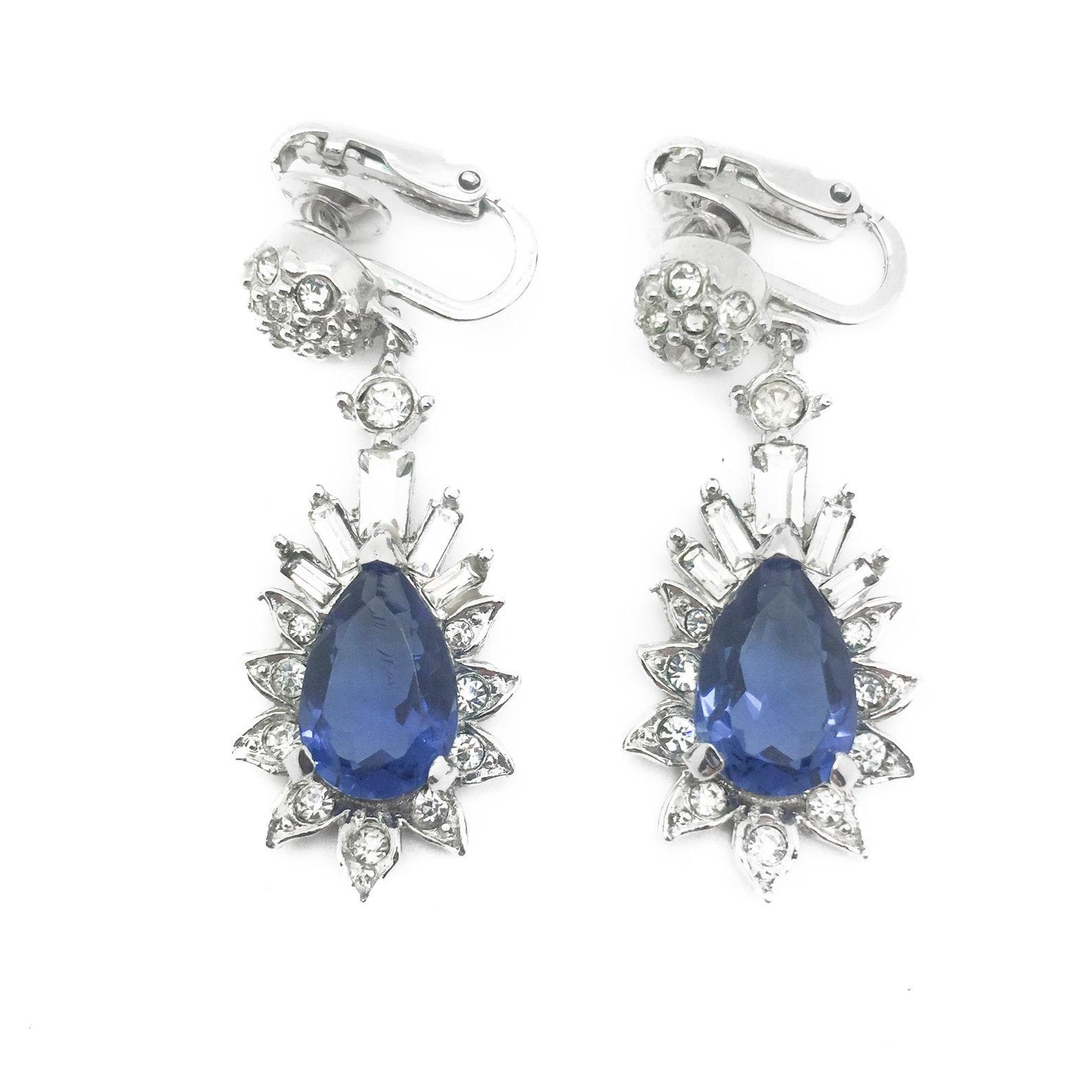 faux sapphire earrings