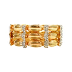 Breites Vintage Boucher-Armband aus Gold und Diamanten, ca. 1960er Jahre