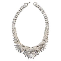 Vintage Boucher Pave and Baguette Layered Necklace Circa 1960s