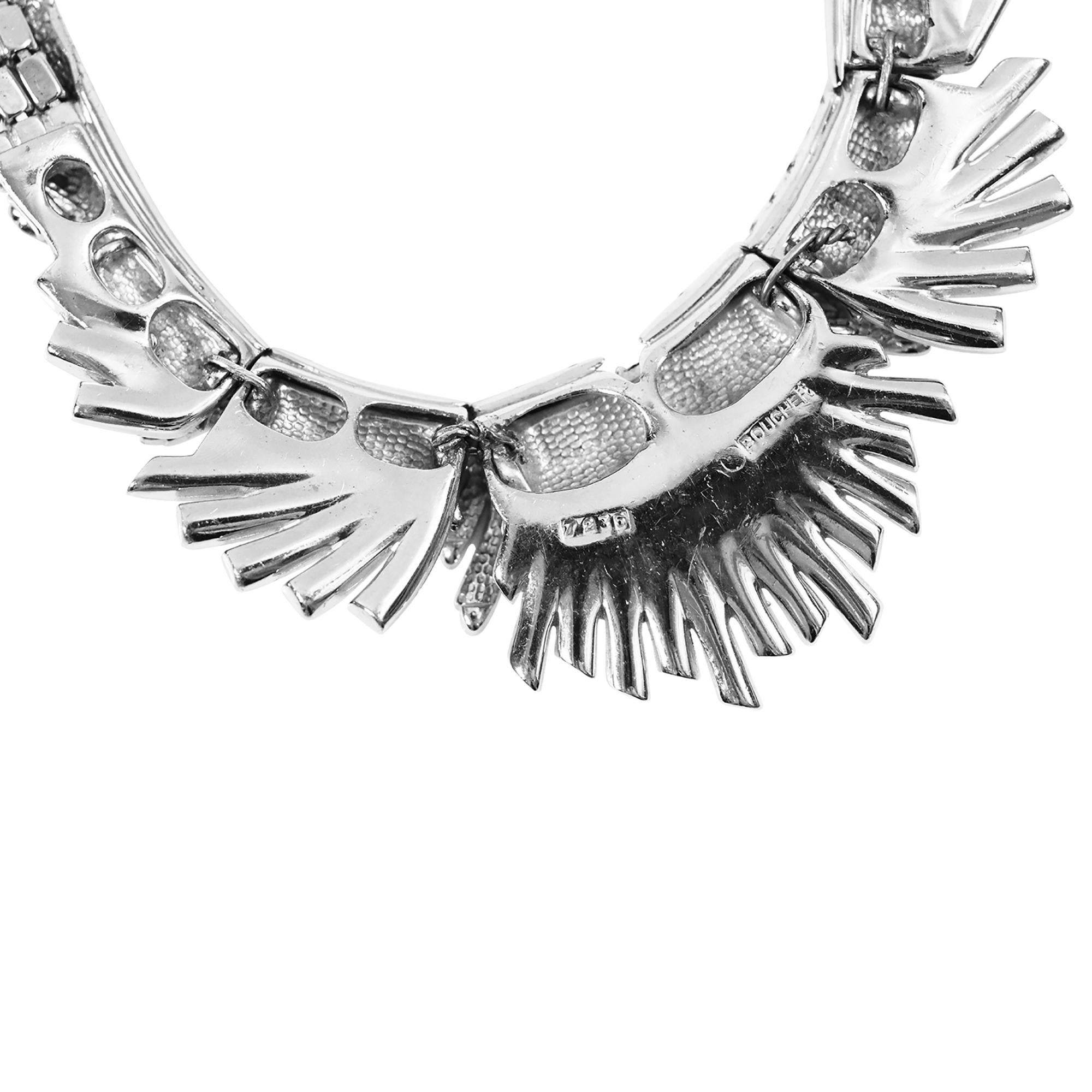 Vintage Boucher Pave and Baguette Layered Necklace Circa 1960s For Sale 2