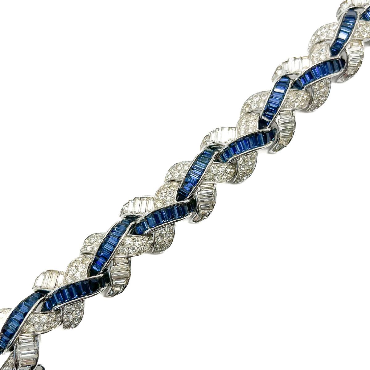 A Vintage Boucher Sapphire Bracelet. A dreamy and eternally chic creation from one of the world's costume jewellery masters. Style perfection.
Born in Paris, Marcel Boucher worked as a jewellery designer for Cartier who brought him to America.