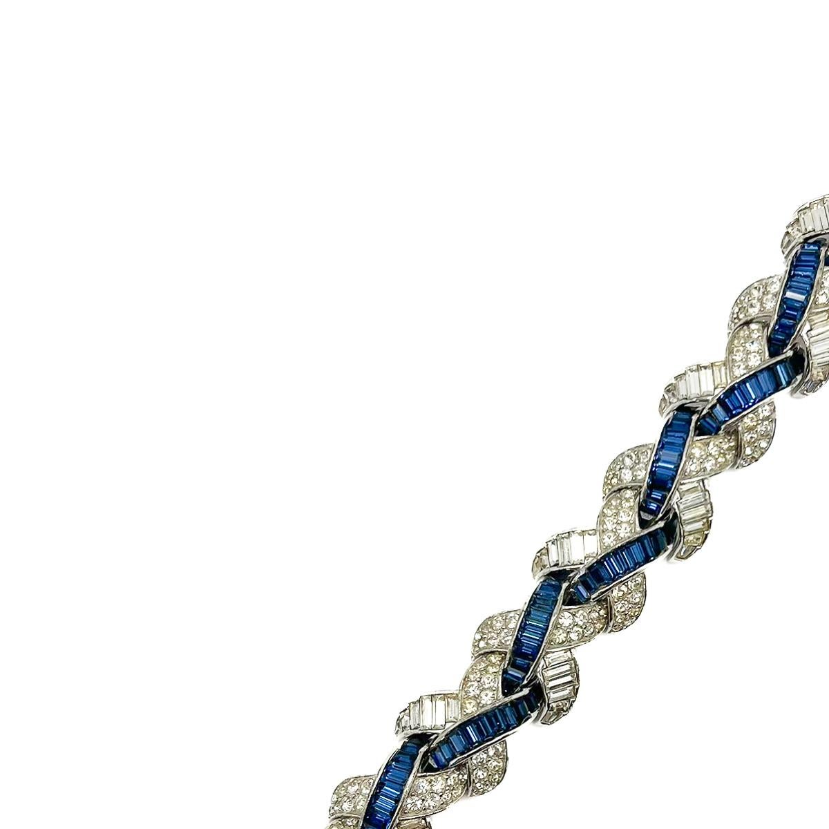 da uomo o donna Bracciale da cocktail Boucher Sapphire vintage 1950s in vendita