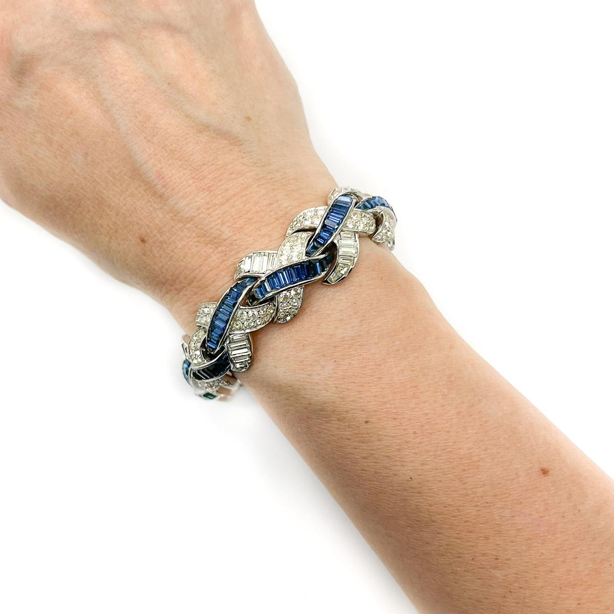 Bracciale da cocktail Boucher Sapphire vintage 1950s in vendita 1