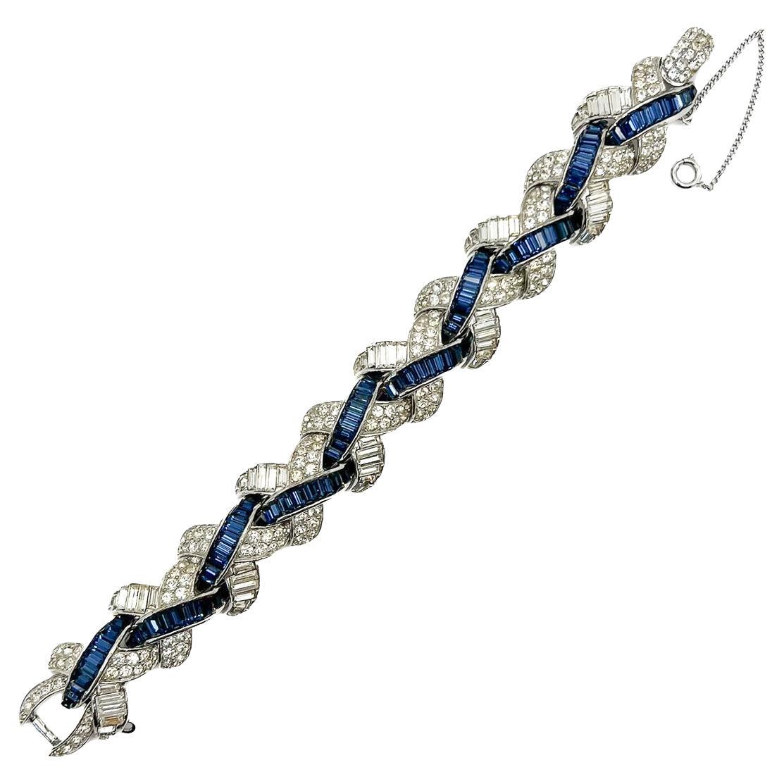 Bracciale da cocktail Boucher Sapphire vintage 1950s in vendita