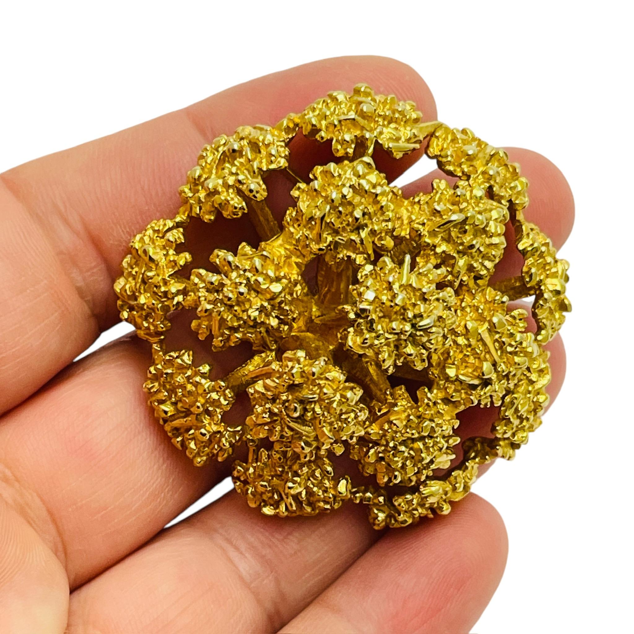 Women's Vintage BOUCHER signed gold tone modernist designer brooch For Sale