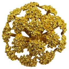 Broche vintage de diseño modernista BOUCHER firmado en tono dorado
