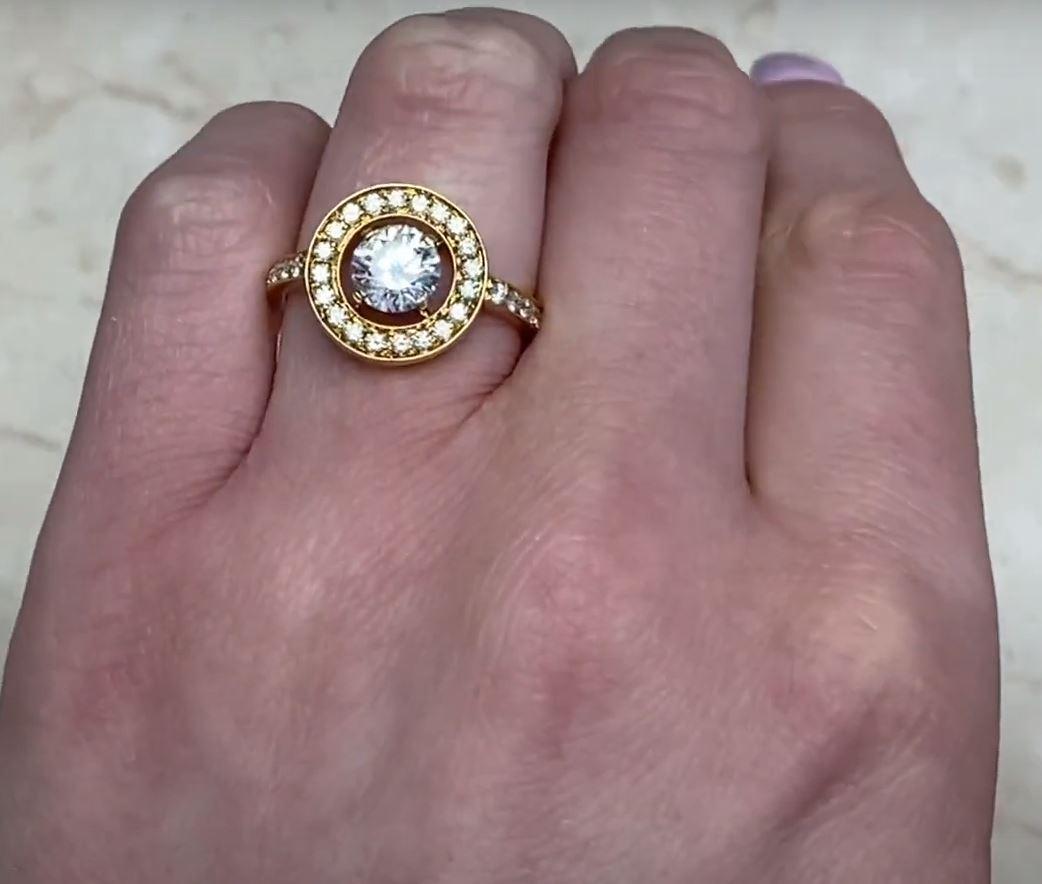 Vintage Boucheron 1.06ct Round Cut Diamond Engagement Ring, 18k Yellow Gold For Sale 5