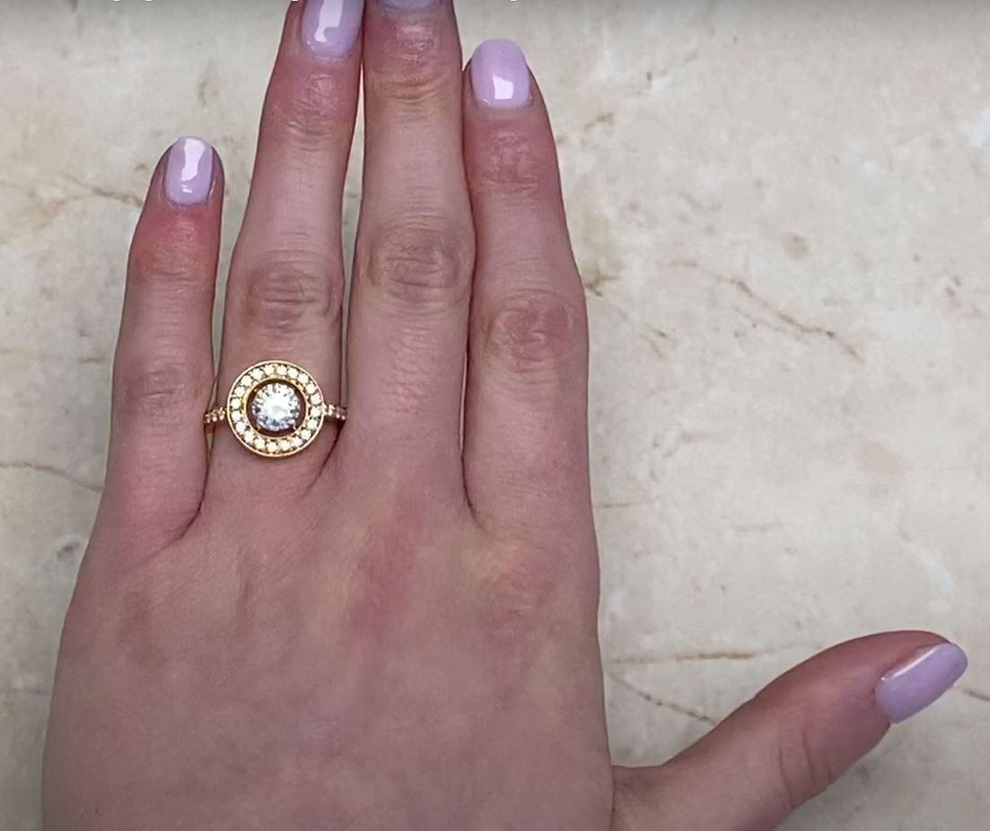 Vintage Boucheron 1.06ct Round Cut Diamond Engagement Ring, 18k Yellow Gold For Sale 6