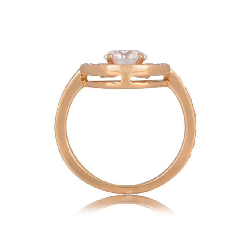 Women's Vintage Boucheron 1.06ct Round Cut Diamond Engagement Ring, 18k Yellow Gold For Sale