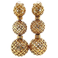 Vintage Boucheron 18 Karat Yellow Gold Earrings