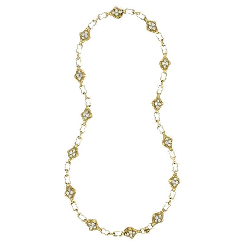 Vintage Boucheron 18k Gold Diamond Chain Link Detachable Necklace