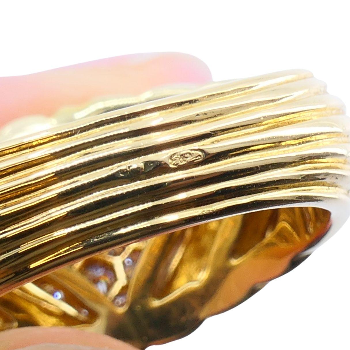 Bague d'époque Boucheron en or 18k avec dôme en diamant en vente 7