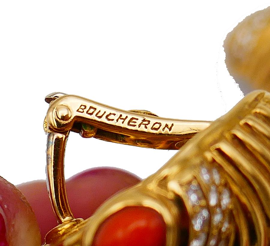 Vintage Boucheron 18k Gold Shell Earrings 2