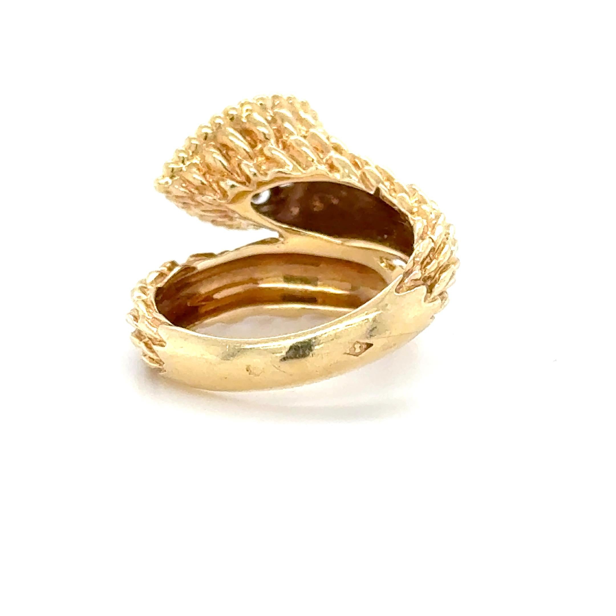 Vintage Boucheron, bague Serpent Bohème en or jaune 18K et diamants Pour femmes en vente