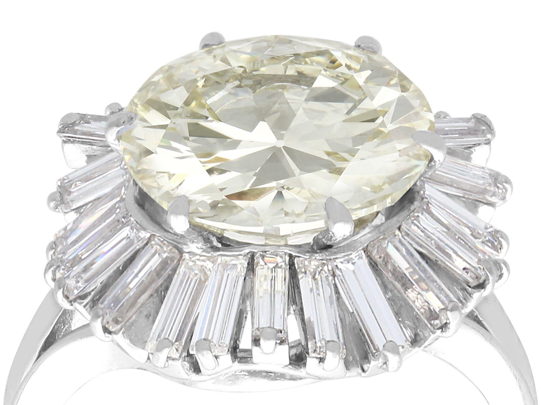 Round Cut Vintage Boucheron 8.24 Carat Diamond and Platinum Ring For Sale