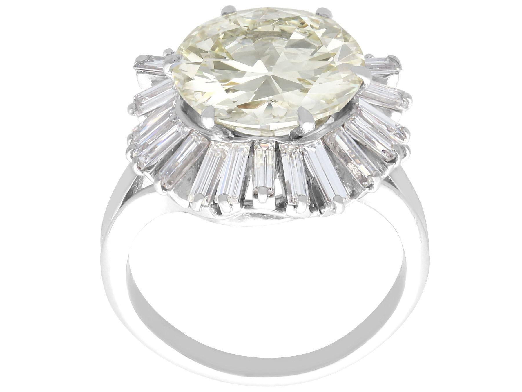 Vintage Boucheron 8.24 Carat Diamond and Platinum Ring For Sale 1