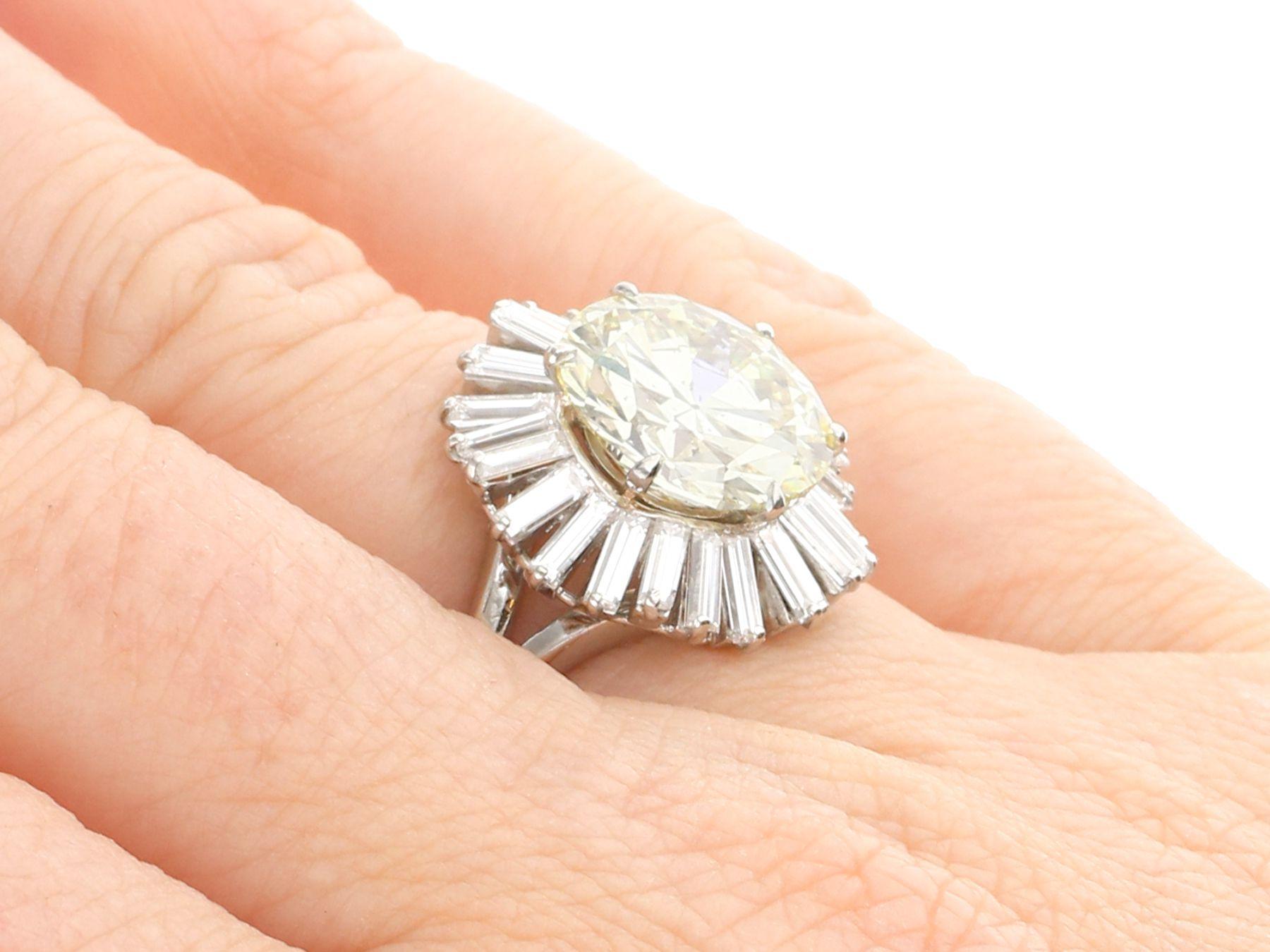 Vintage Boucheron 8.24 Carat Diamond and Platinum Ring For Sale 4